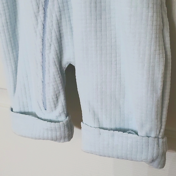 NWT New Izod Velour Baby Blue Zip Front Hoodie Lined One Piece Baby 3-6 Months - Picture 6 of 9